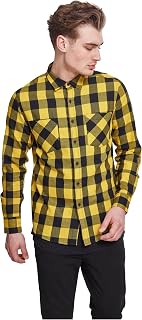 Urban Classics Checked Flanell Men's Flannel Shirt Black/White 100% Cotton Regular