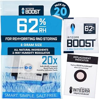 Integra Boost 62% RH 2-Way Humidity Control Pack, 8g, Pack of 20