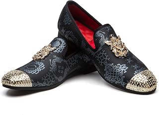 Men’s Genuine Leather Metallic Textured Slip-on Shoes