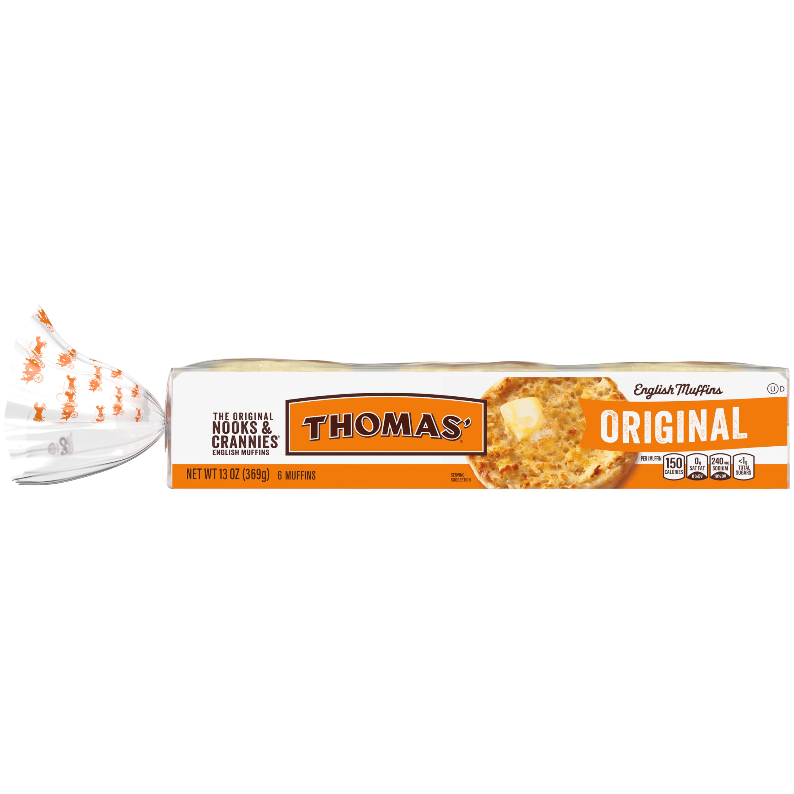 Thomas’ Original English Muffins, 6 Count, 13 Oz Package of English Muffins | Ko