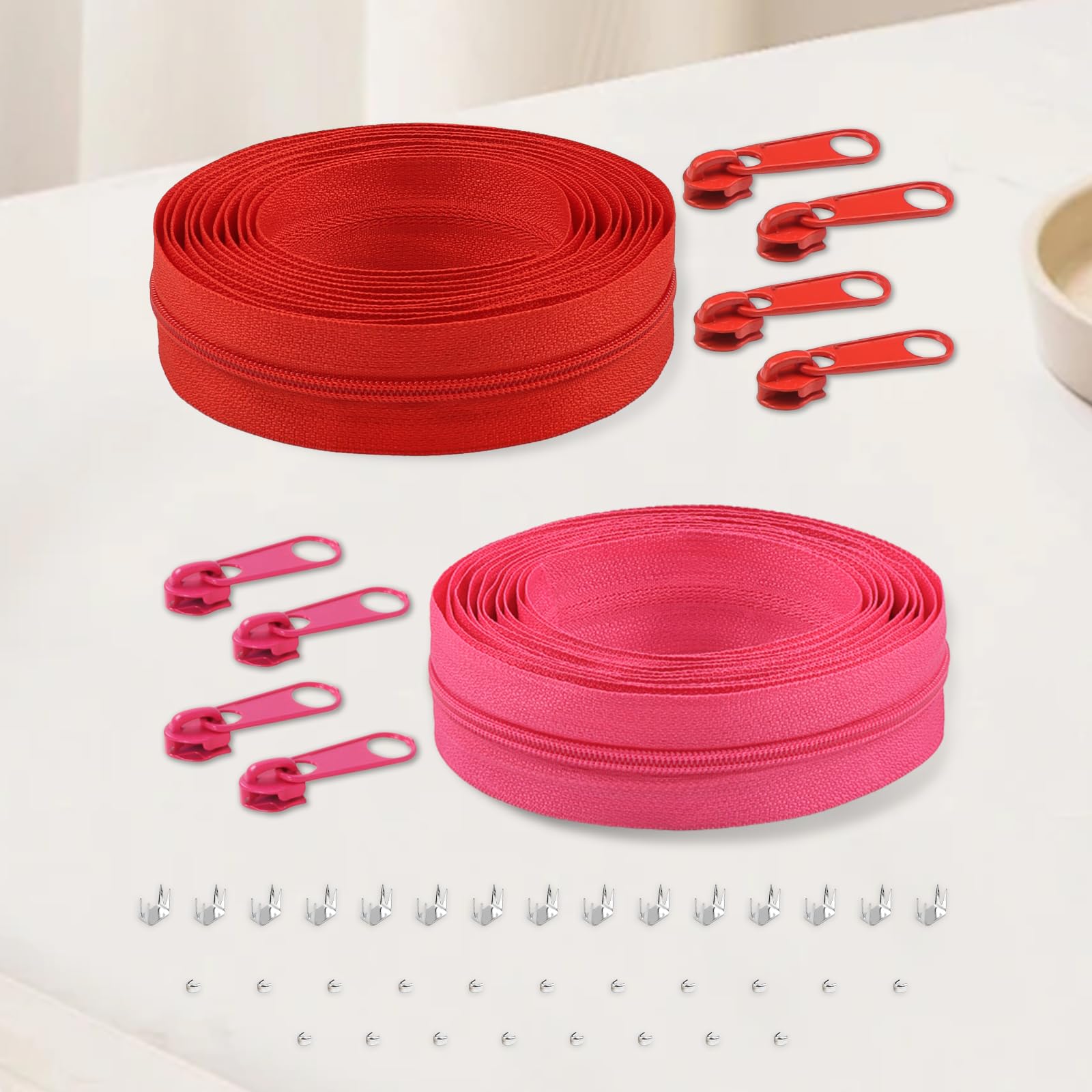 6.2 Yards #3 Sewing Zipper Tape Coil Zipper with 8 Sliders and 15 Zipper Ends fo