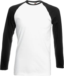 Fruit of the Loom Long Sleeve Baseball Tee Sports T-Shirt Women Men