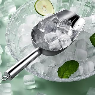 Generic Metal Ice Scoop 6oz Kitchen Ice Scooper Small Food Scoop for Bar Party Wedding Pet Dog Food Stainless Steel Silver
