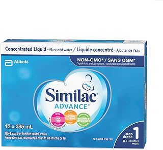 Similac Advance Step 1 Non-gmo Baby Formula, Concentrated Liquid, 385ml, 0+ Months, Blue, 12 Count