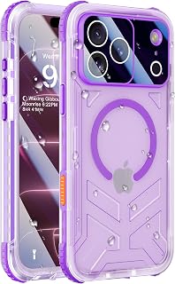 Haireca Waterproof Case for iPhone 18 Pro Max/ 17 Pro Max, Magnetic, Purple | Built-in Screen Protector & Lanyard, Fit for MagSafe, Full Body Shockproof Water Proof Phone Cover for Swimming Snorkeling