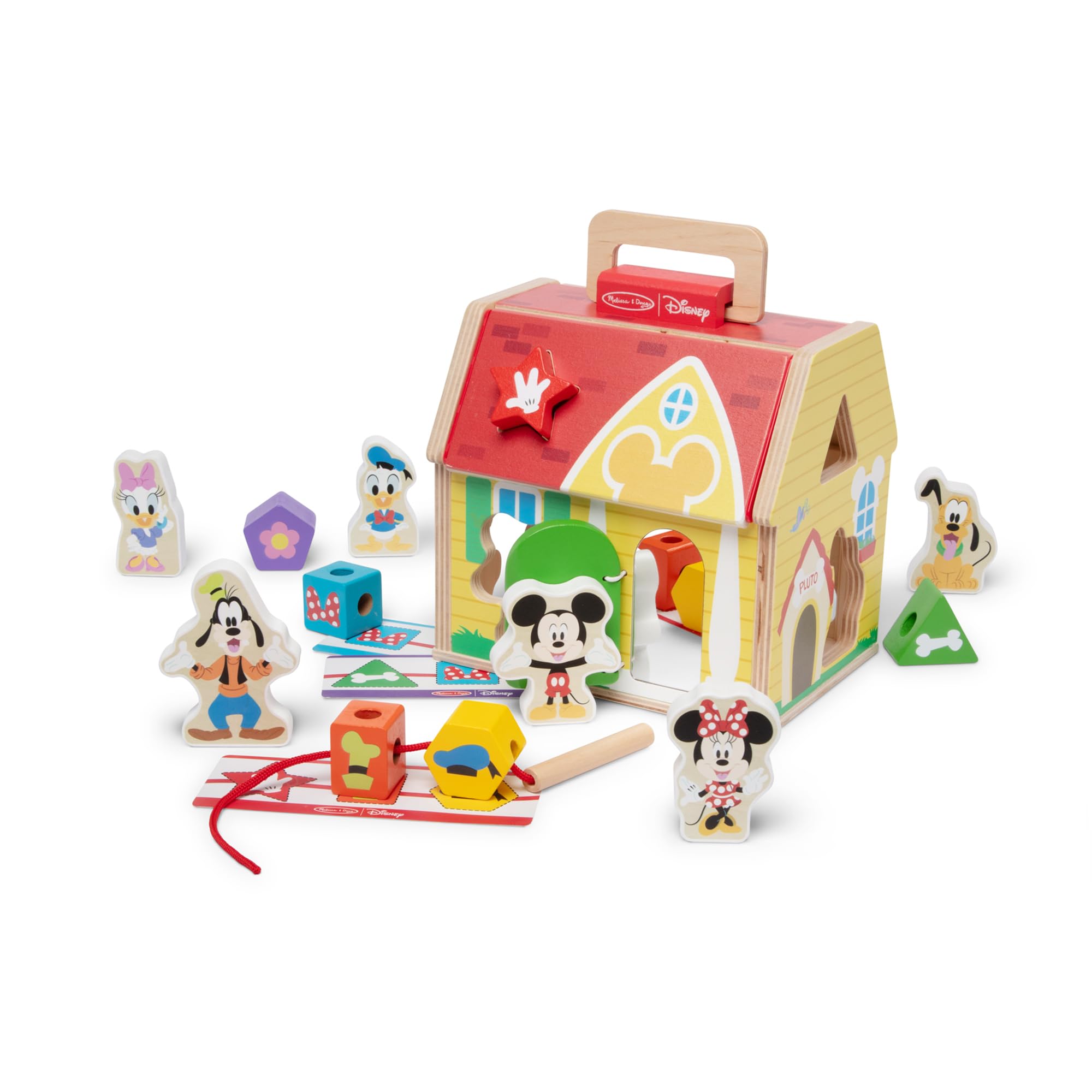 Melissa & Doug Disney Mickey & Friends 3-in-1 Take-Along Wooden Toy | Portable W