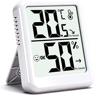 Ayawiss Room Thermometer Indoor Hygrometer Temperature and Humidity Monitor | Accurate Sensor, Fast Refresh, Big Digits, Easy to View, ℉/℃, with AAA Battery, Compact for Home, Office, Pet, Plant