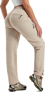 MoFiz Women's Walking Trousers Waterproof Hiking Trousers for Laidies Lightweight Quick Dry UPF 50 Cargo Pants with Zip Pockets for Outdoor Sports S-2XL