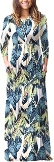 GRECERELLE Maxi abito casual da donna a maniche lunghe con tasche girocollo morbido elastico fluente abito autunnale per lavoro chiesa, Monoterapia Bianca, S