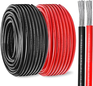 6 Gauge Marine Wire Tinned Copper Boat Cable, Standard USA OFC Oxygen Free Copper Wire for Automotive Boat Speakers Solar Outdoors (6 Gauge 30FT Red+30FT Black)