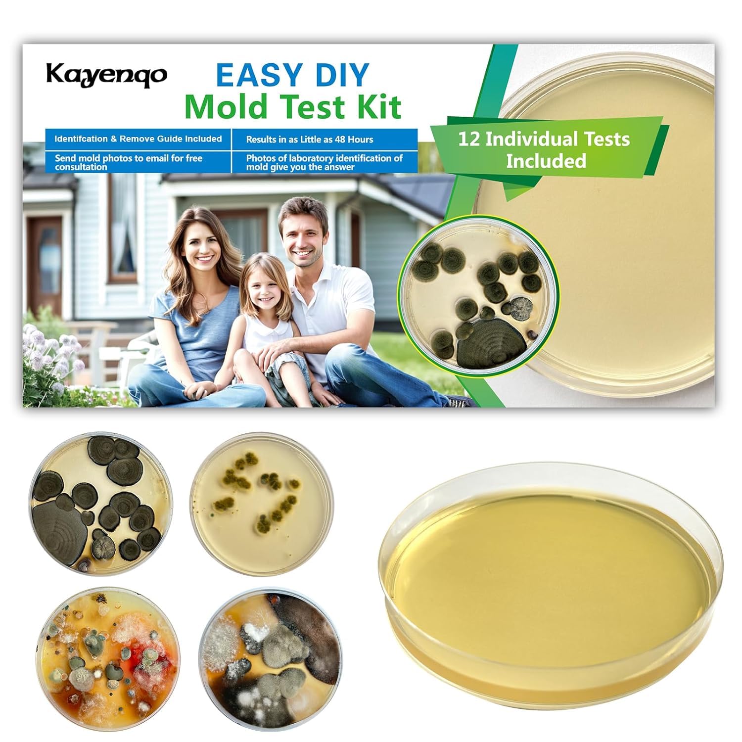 Mold Test Kit for Home - 12 Simple Detection Tests,Test HVAC System,Home Surface