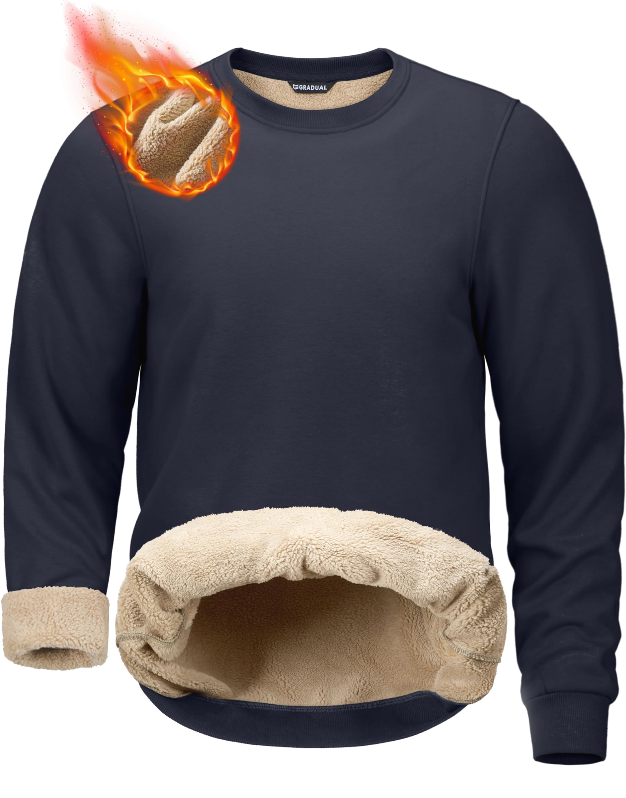 G Gradual Sherpa Lined Sweatshirts for Men Fleece Pullover