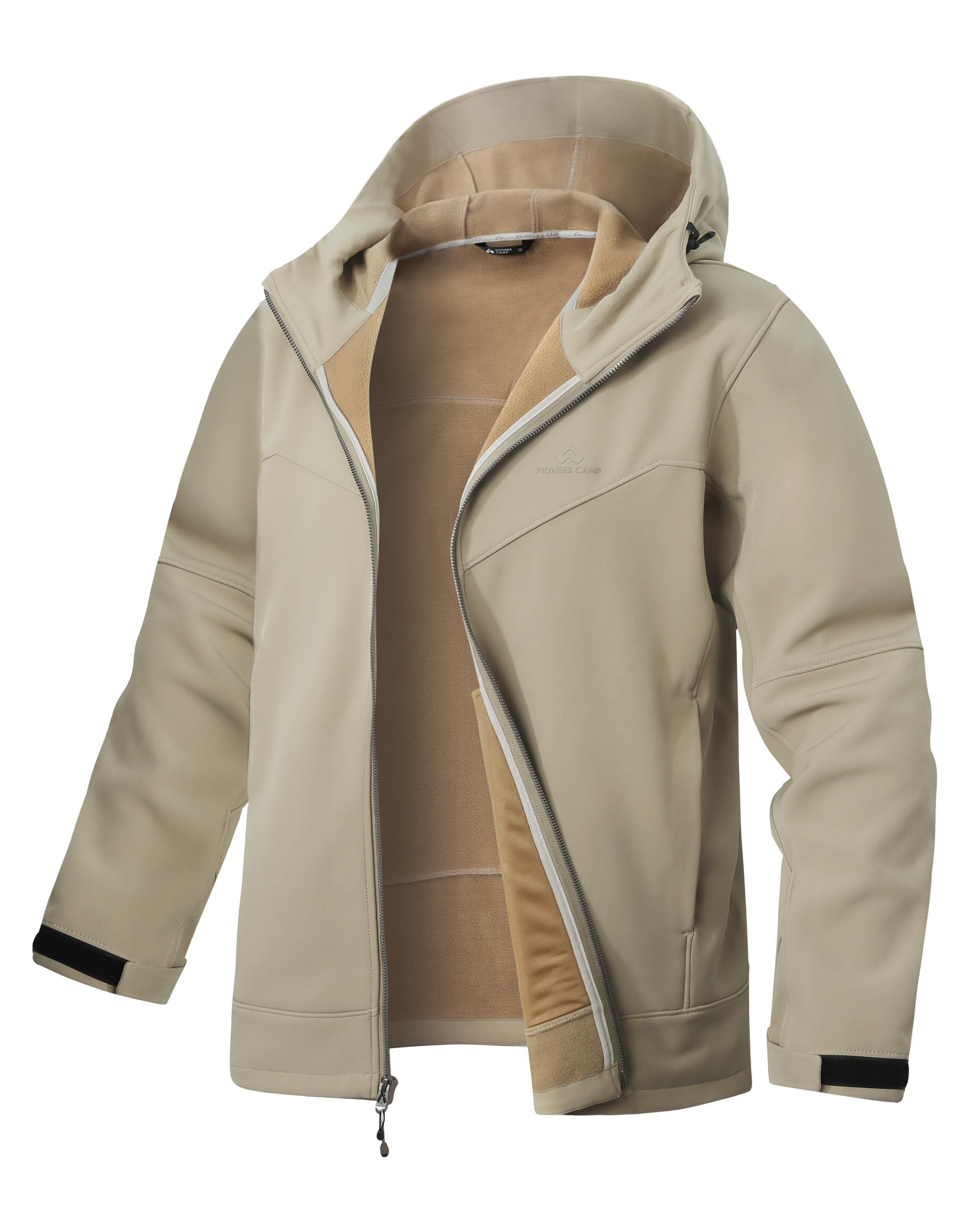Pioneer Camp Men's Softshell Jacket with Hood Fleece Lined Water-resistant Soft 