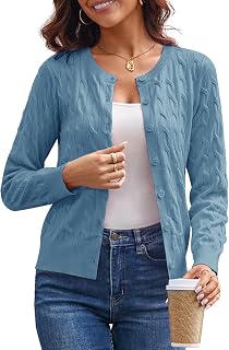 GRACE KARIN Cable Knit Cardigan Sweaters for Women Lightweight Fall Outfits