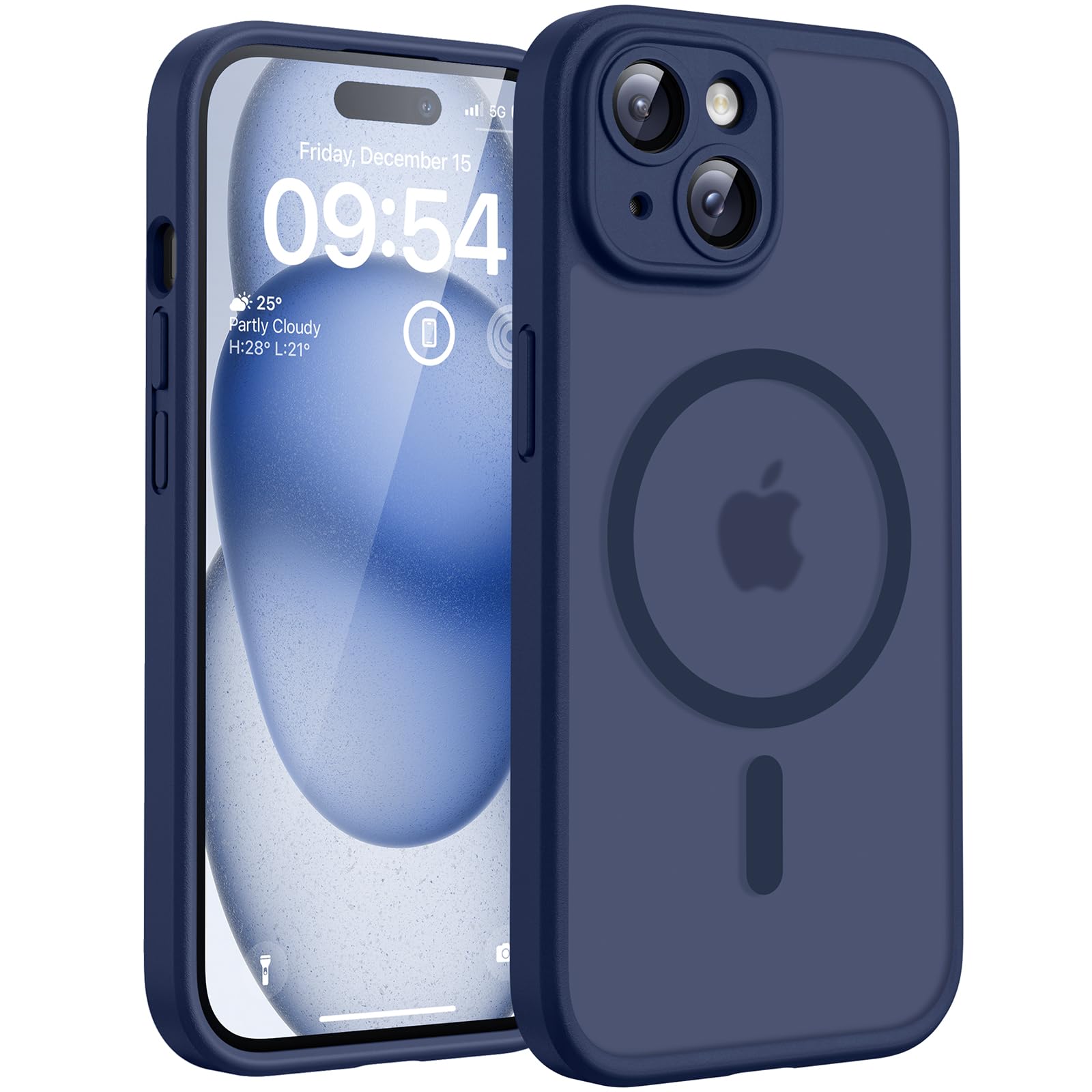TOCOL Cover Magnetica per iPhone 15 6,1 Pollic, Compatibile con MagSafe, Protezi