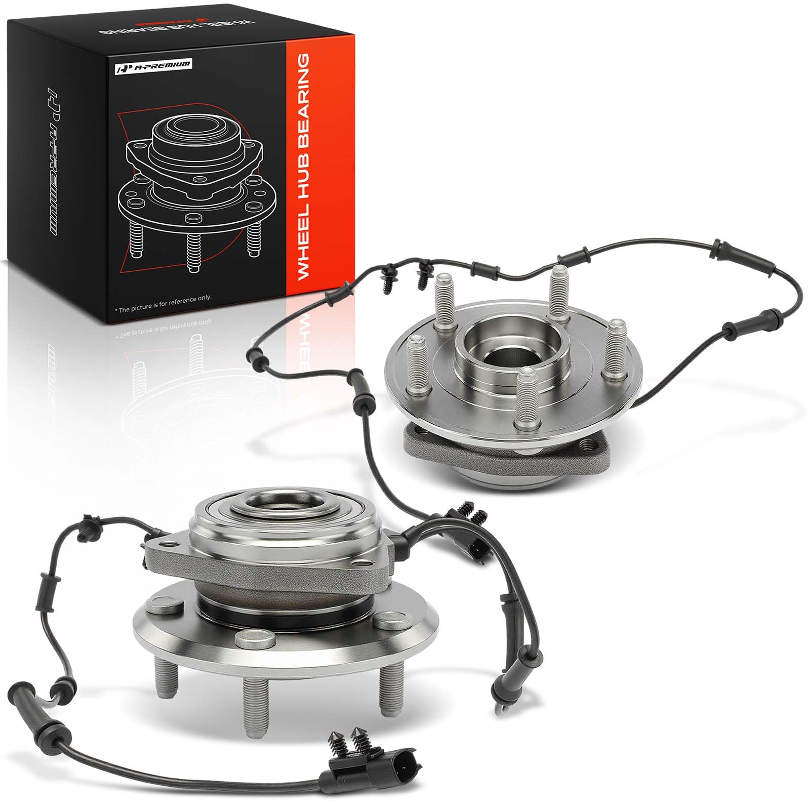 A-Premium 2 x Front Wheel Bearing and Hub Assembly with ABS & 5-Lug | Compatible