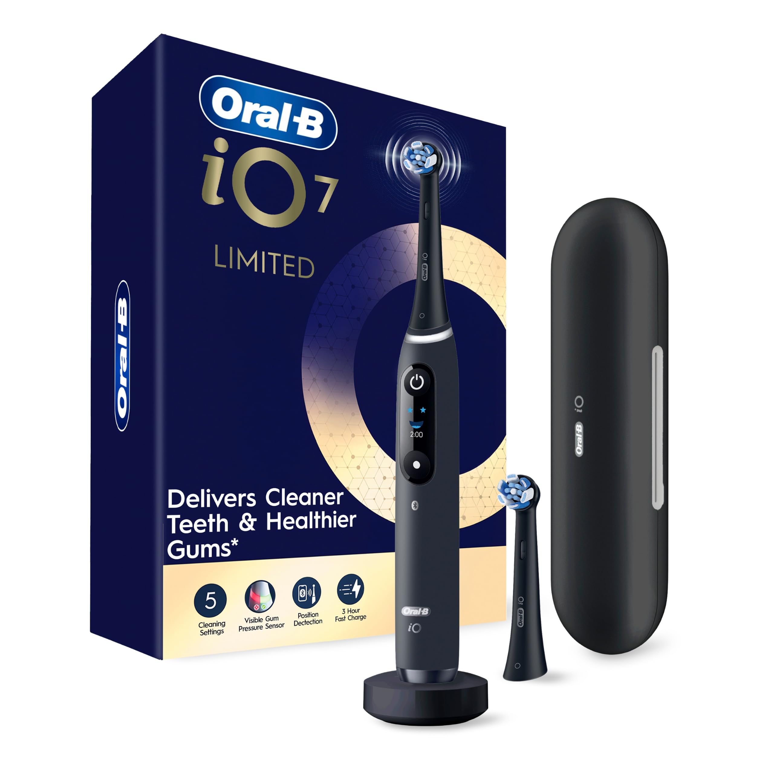Oral-B iO Series 7 Deep Clean + Protect Rechargeable Electric Toothbrush, Black,