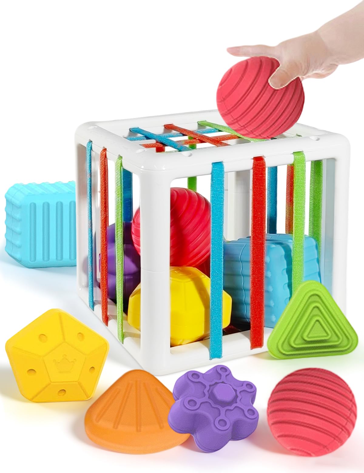 BLCXTOYZ Montessori Toys for 1 Year Old - 6 Pc Shape Sorter Activity Cube | Todd