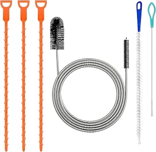 Drain Unblocker Tool, 6 PSC Shower Drain Unblocker, Sink unblockers tool, Drains snake unblockers, Reusable for Shower, Bathroom & Kitchen