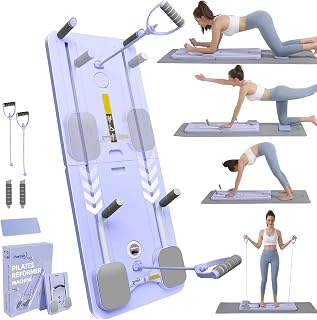 2026 Pilates Reformer Machine for Home Gym, Foldable Adjustable Ab Board with Auto-Rebound, Core Training & Full Body Workout Equipment