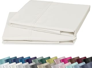 California Design Den Standard Queen Size Pillowcase Set - 400 Thread Count, 100% Cotton Sateen, Set of 2 Pillow Covers, Breathable, Cooling, Soft for Quality Sleep - Ivory (Pale Tone)