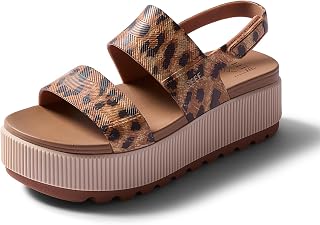 Reef Water Vista Womens Water Vista Platform Sandal Adjustable Strap Sandal Black/Tan 8