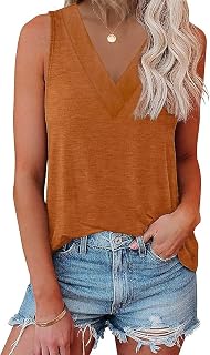 EyMuse Women V Neck Sleeveless Tunic Tank Tops Casual Classic Cute Trendy Clothes
