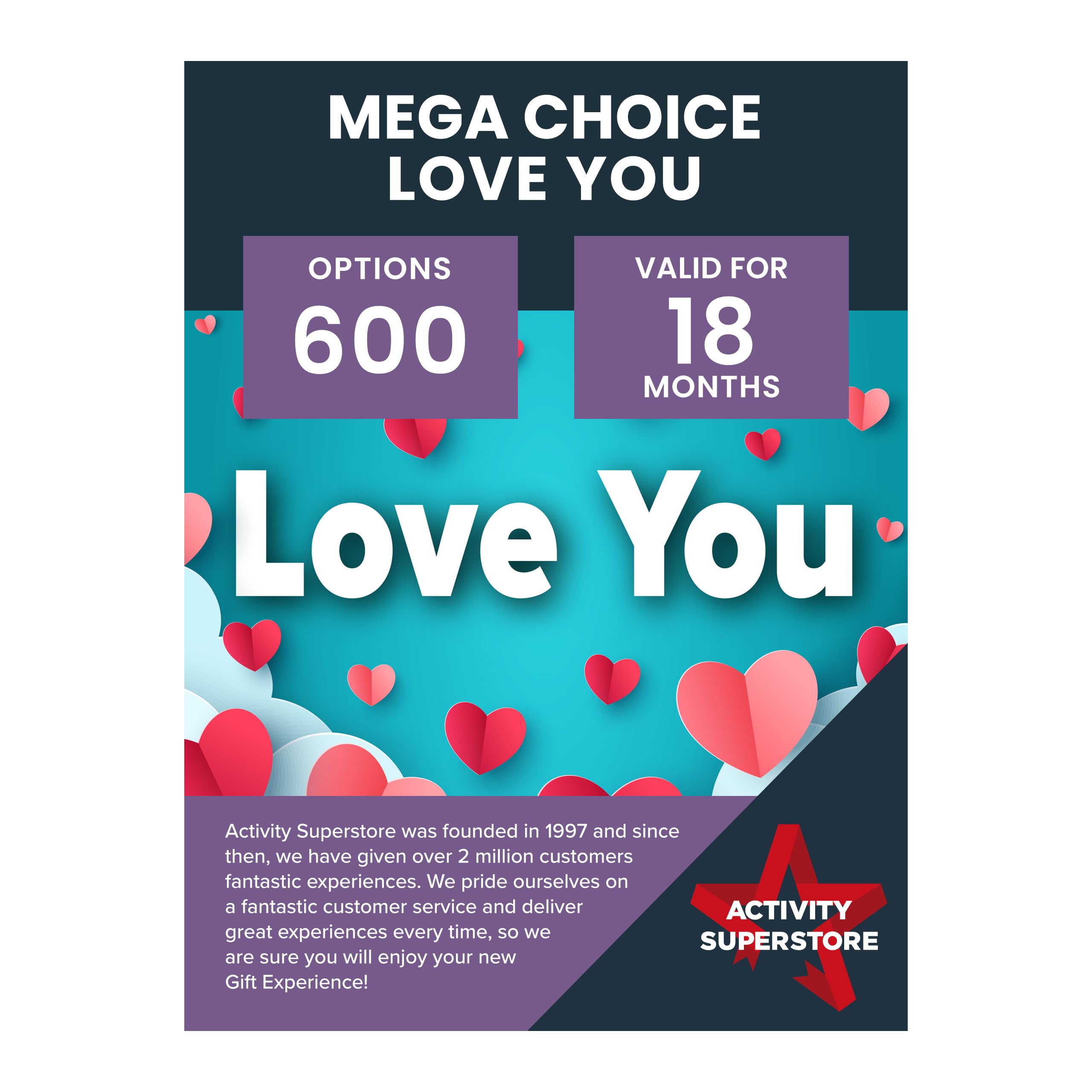 Activity Superstore Love You Gift Experience - 600 Options