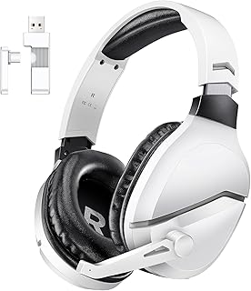 Wireless Gaming Headset with Mic for PS5 PS4 PC, 48Hrs, Wired for GameCube | 2.4GHz/Bluetooth Headphones, USB & Type-C, 7.1 Surround Sound, Noise Cancellation, Rotating Ear Cups for Mac Switch