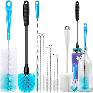Holikme Bottle Brush Tube Cleaning Lab Set with Long Handle,White | Straw Cleaner Brush for Cup Cleaner for Washing Narrow Neck Beer Wine Decanter Pipes Lids Sinks Cap Covers