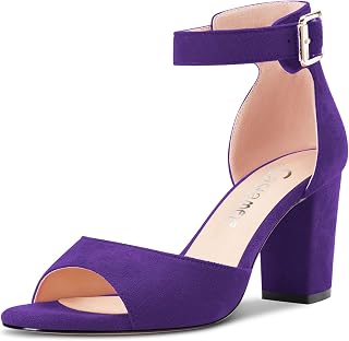 Castamere Women's Block Chunky Mid Heel Open Toe Strappy Ankle Sandals