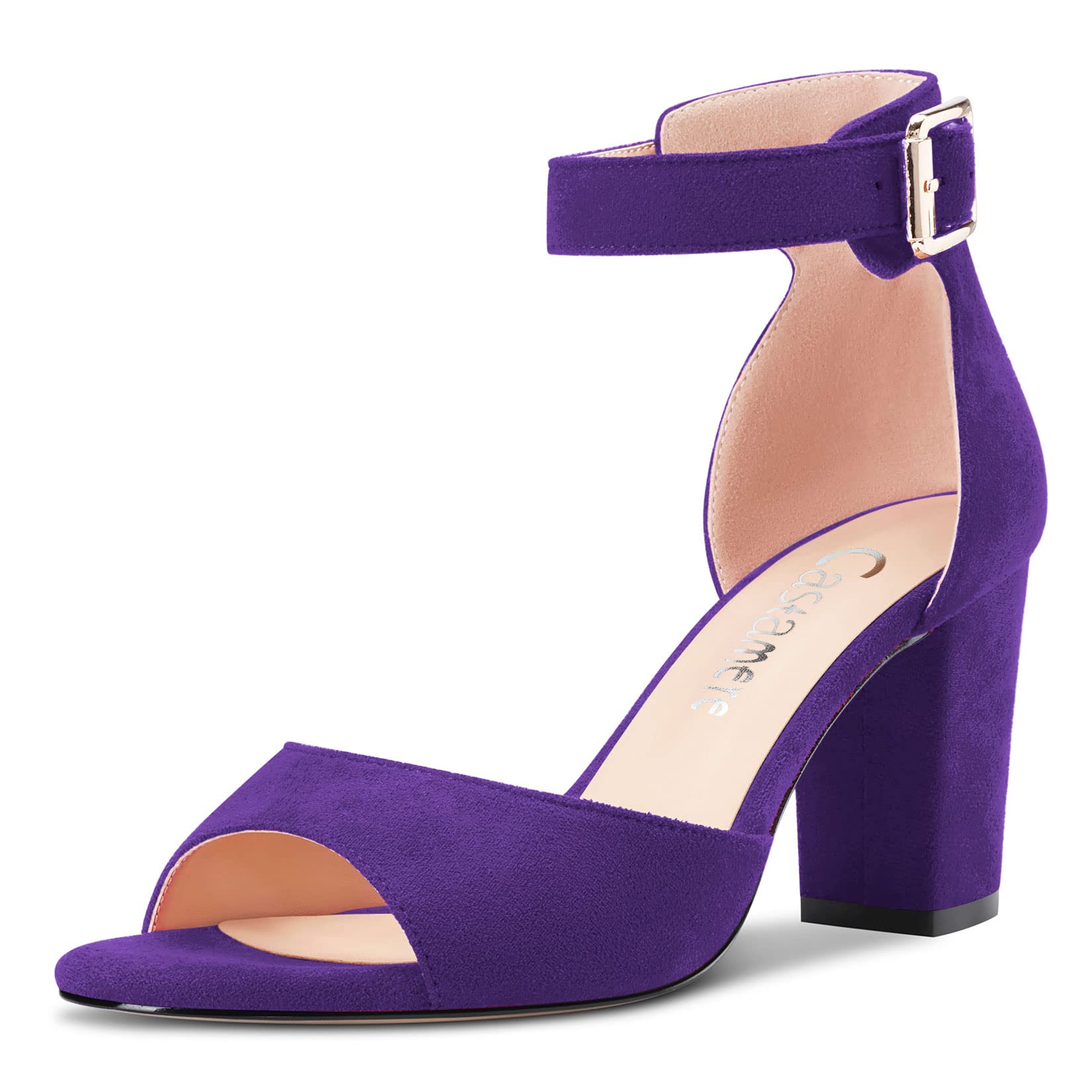Castamere Women's Block Chunky Mid Heel Open Toe Strappy Ankle Sandals