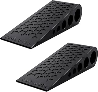 Door Stoppers for Bottom of Door Premium Floor Rubber Door Stop Wedge Made in USA Heavy Duty Honeycomb Design for Carpet, Tile, Ideal for Home, School, Commercial, Black 2-Pack