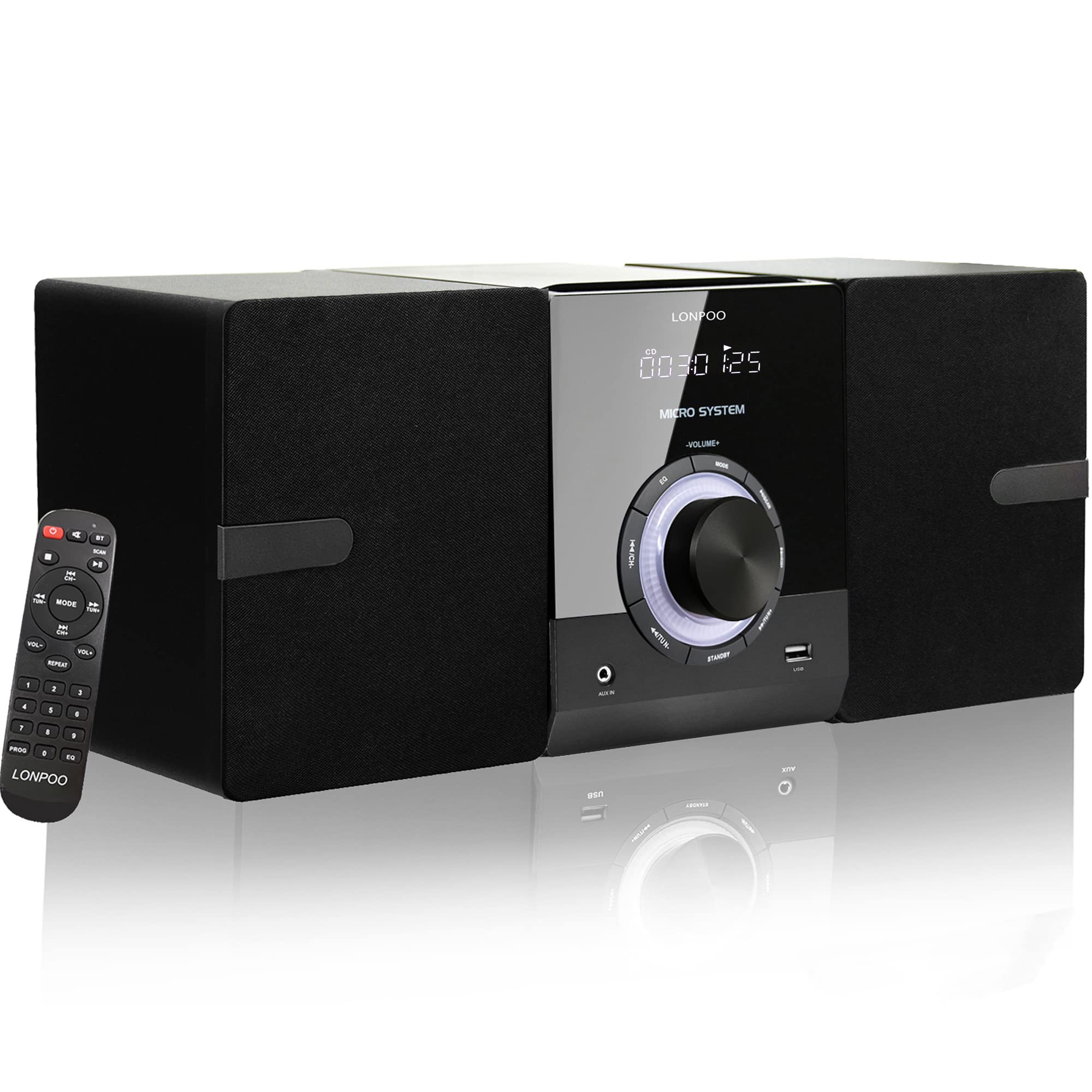 Compact Stereo System with CD Player for Home, 30W Crisp-Sound Speakers | LP‑886