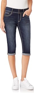 WallFlower Juniors Instastretch Women's Mid-Rise Stretch Denim Capri Trousers (Standard and Plus)