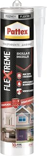 Pattex Flextreme Elastic Sealant for Indoor and Outdoor Use, High Performance Multi-Material, Transparent Polymer Sealant, 280 ml Cartridge