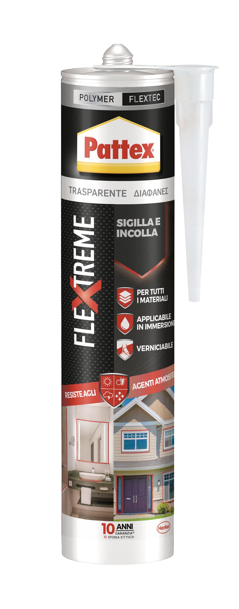 Pattex Flextreme Elastic Sealant for Indoor and Outdoor Use, High Performance Mu