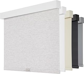 Persilux Blackout Roller Shades Cordless Free-Stop Blind Linen White Custom | Roller Shades for Windows Thermal Insulated Window Shades Cordless Free-Stop Blinds for Windows with Valance UV Protection