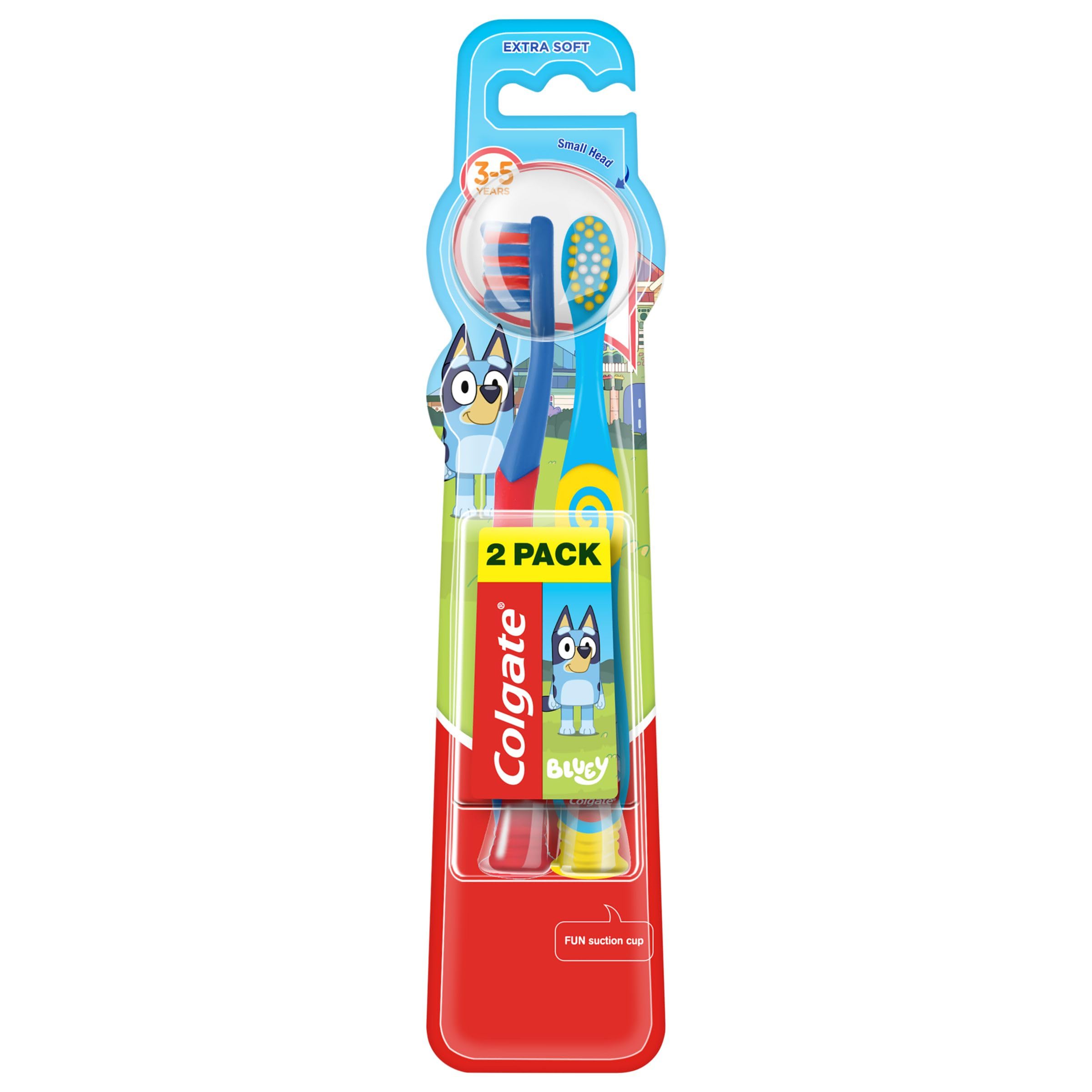 Colgate Kids Bluey Manual Toothbrush 2pk | Extra Soft Bristles, Small Brush Head