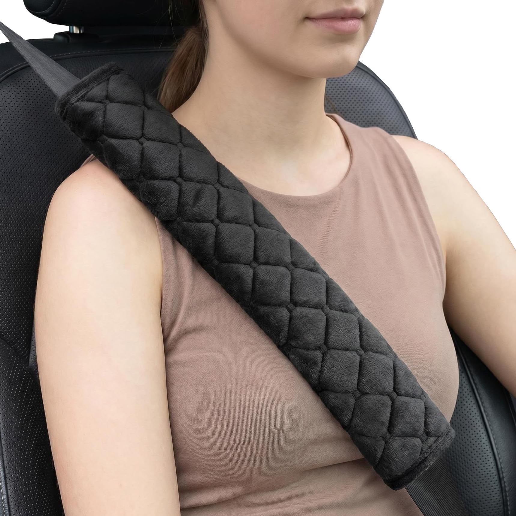 JOEYNEST Soft Auto Seat Belt Pads Extra Long 13.7in, Seatbelt Shoulder Cover, 2 