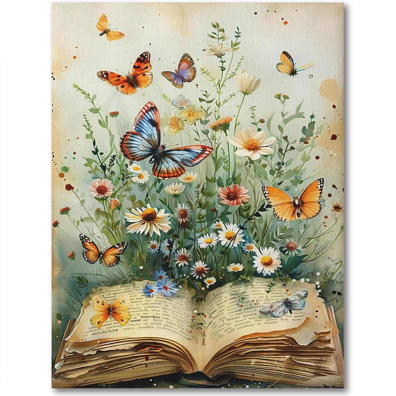 Diamond Art Kits for Adults,Wildflower Butterflie Diamond Painting Kits