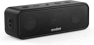 Soundcore 3 by Anker Soundcore, Bluetooth Speaker with Stereo Sound, Pure Titanium Diaphragm Drivers, PartyCast Technology, BassUp, 24H Playtime, IPX7 Waterproof, App, Custom EQ(Renewed)