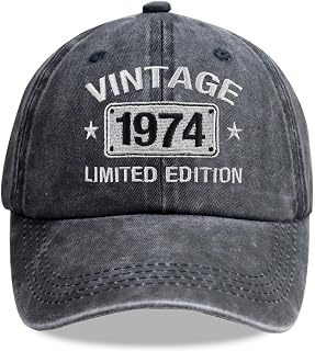 Vintage 1925-2005 Limited Edition Hats for Men Women, Personalized 20th-100th Birthday Gifts for Dad Mom Retirement