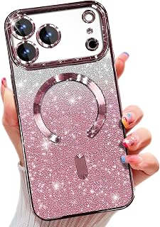Misscase iPhone 17 Pro Max Case, Compatible with MagSafe Full Body Camera Lens Protection, Soft TPU Anti-Scratch Anti-fingerprint Magnetic Glitter Case for iPhone 17 Pro Max