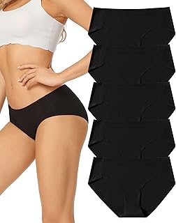 VOENXE Seamless Underwear for Women,No Show Hipster Ladies Bikini Panties