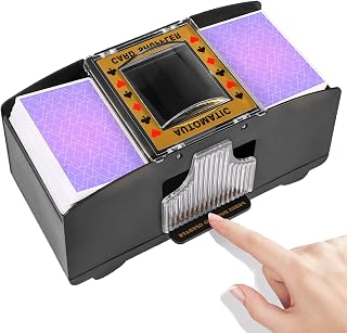 FEIERYA Automatic Card Shuffler 1/2/4/6 Decks | Battery-Operated Electric Playing Card Shuffler for Home Card Game,Board Game Nights,Poker,Travel