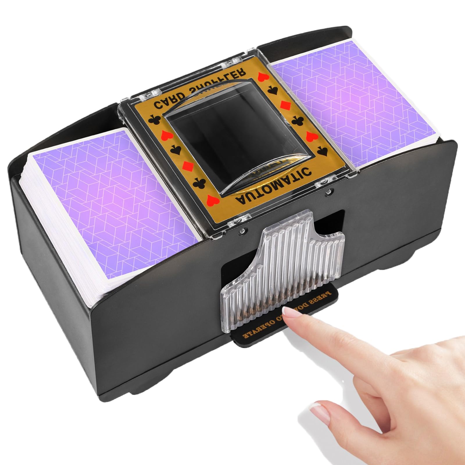 FEIERYA Automatic Card Shuffler 1/2/4/6 Decks | Battery-Operated Electric Playin
