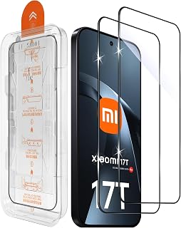 Aerku Screen Protector for Xiaomi Mi 17T 5G, Tempered Glass 9H Ultra HD Anti-scratch Glass, 0.3 mm Touch, Bubble-Free Installation Quick Assembly, Pack of 2