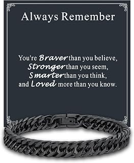 Supcare Birthday Gifts for Him Stainless Steel Cuban Link Bracelets for Men