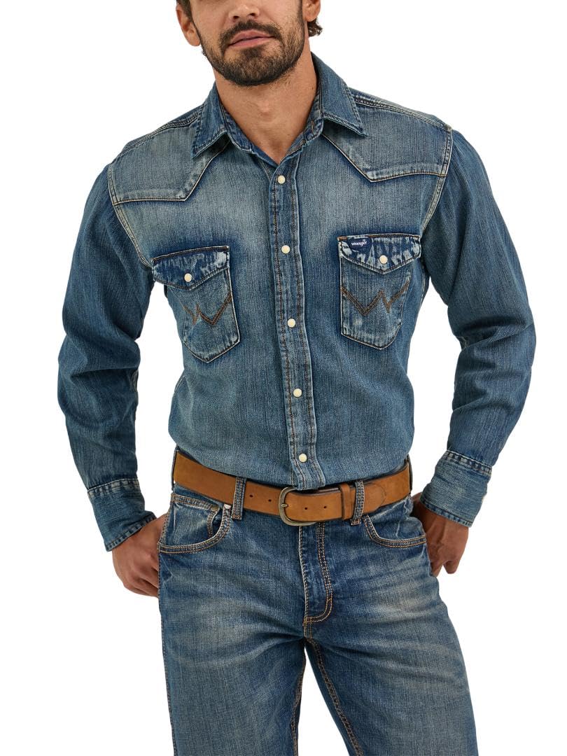 Wrangler Men's Authentic Cowboy Cut Western Work Long Sleeve Shirt